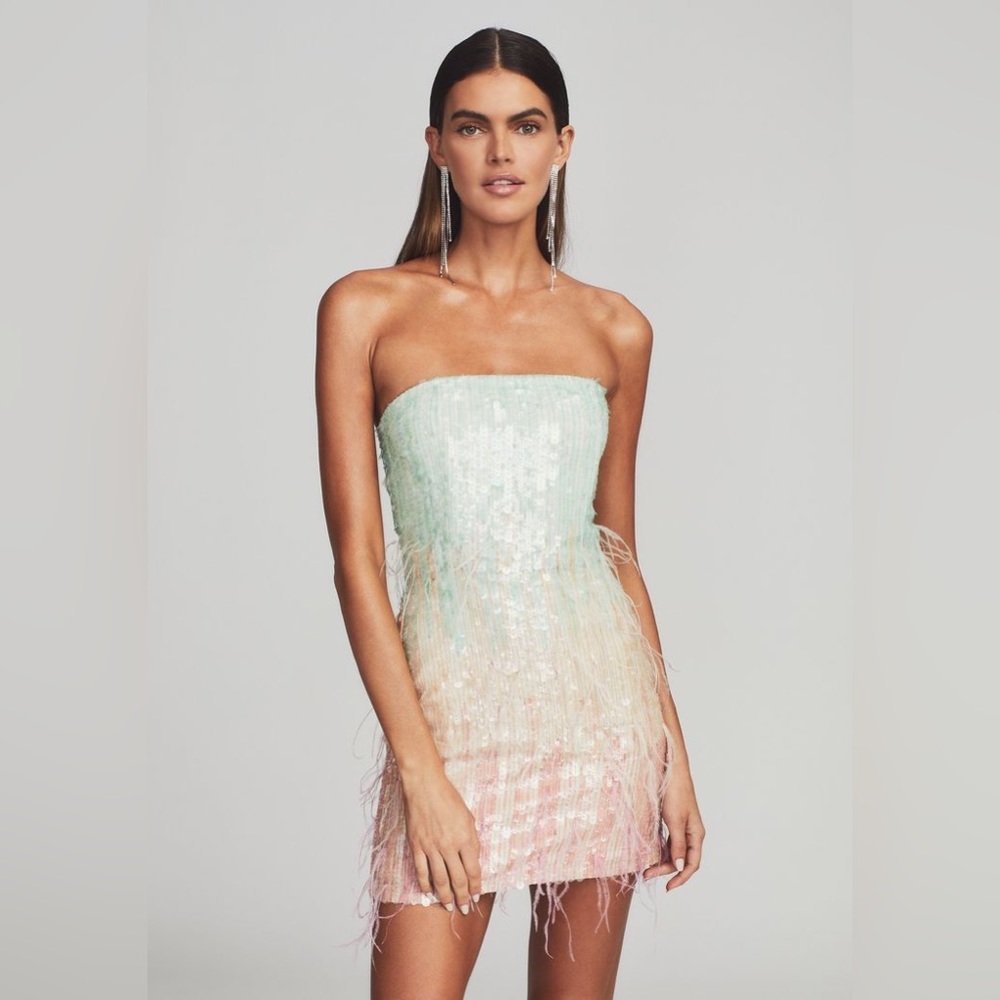 ANASTASIA SEQUIN FEATHER DRESS